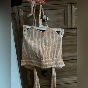 American Eagle Outfitters Beige and White Striped Camisole